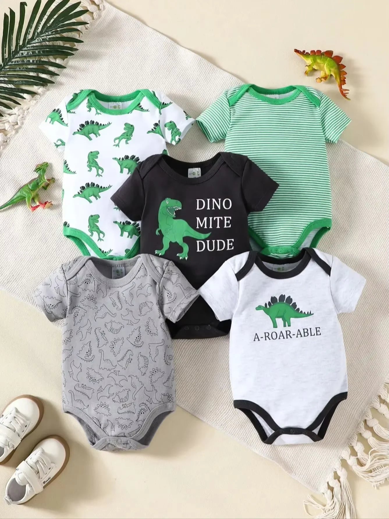 Baby boy clothes 5PCS Baby boy onesies summer cotton baby rompers Short-sleeved jumpsuit Suitable for 0-12 months