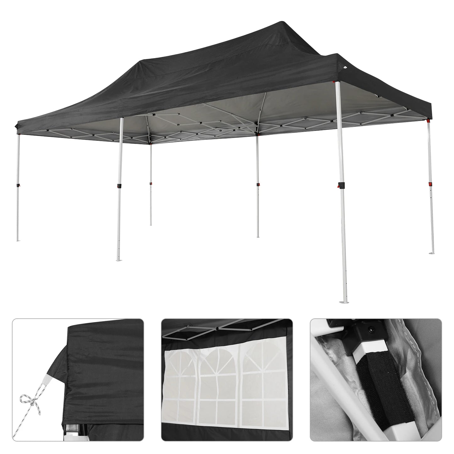 10x20 Pop Up Canopy Tent with 6 Sidewalls, Wedding Party Tent Outdoor Canopy UV50+ Waterproof Canopy Tent Outdoor Gazebo