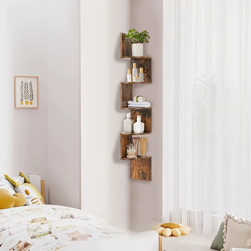 floating shelves for wall, corner shelf,, space-saving, easy installation, suitable for living room,bathroom decor，book shelf