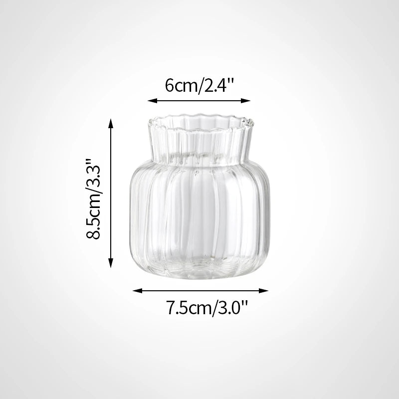 Clear Glass Vase Modern Decorative Small Flowers Vases Minimalist Floral Vases Aesthetic Home Decor Wedding Table Centerpieces