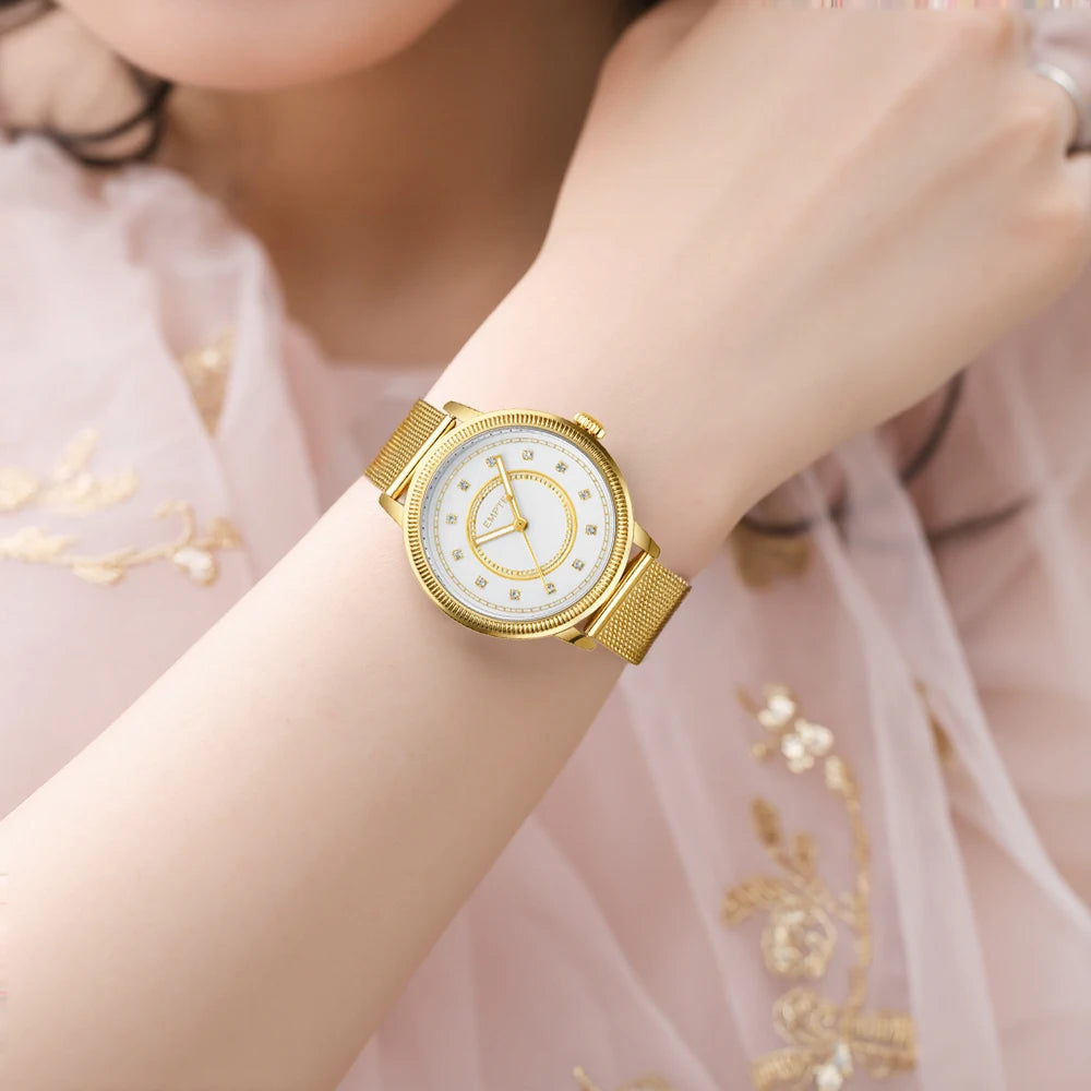 Womens Watches Crystal Accented Dial Ladies Watches for Women Waterproof Analog Classic Fashion Dress Quartz Womens Wrist Watch