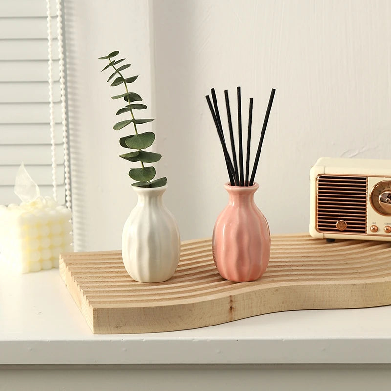 Ins Ceramics Flower Vase Nordic Flower Bottle Mini Flower Plant Bottle Pots Hydroponics Vases Room Decor Table Ornament
