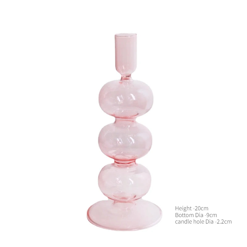 Pink Wedding Table Centerpieces Candle Holder Wedding Decoration Flower Vase Home Decoration Accessories Vases Room Decor