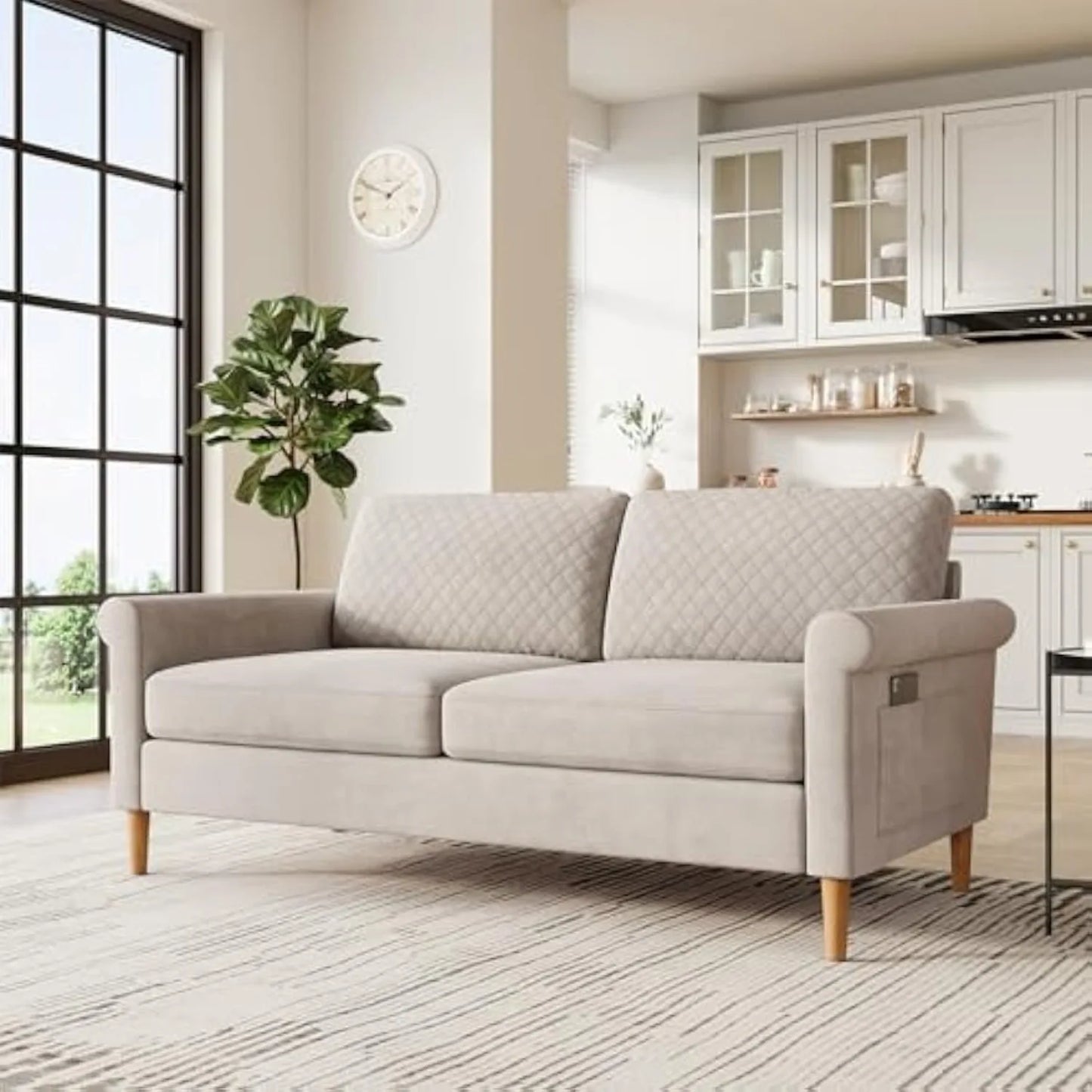 65" Loveseat, Comfy Small Couch,Mid Century Modern Decor Loveseat Sofa,Couches for Living Room,2-Seat Sofa Living Room Furniture