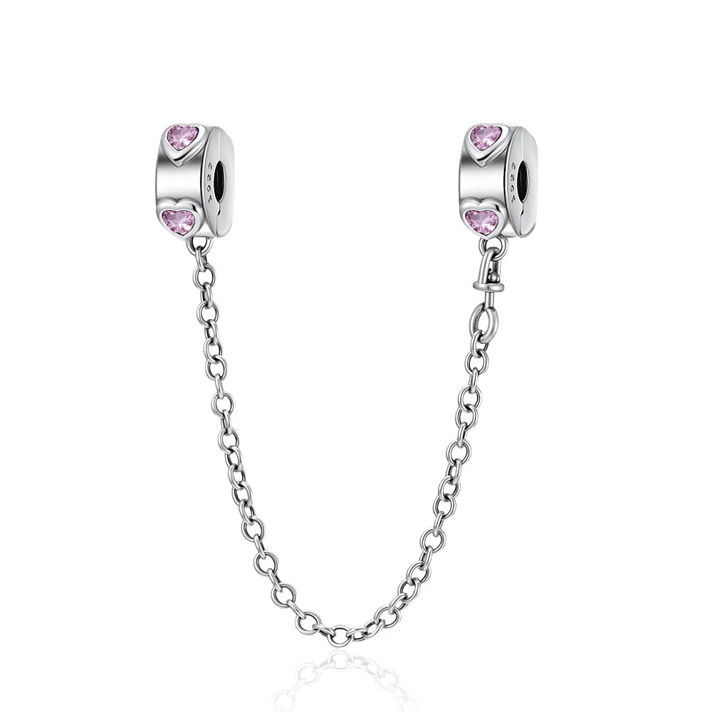 New 925 Silver Horseshoe Clover Star Cat Charm True eyes Pendant Safety Chain Bead Fit Original Bracelet Jewellery Gift dragon