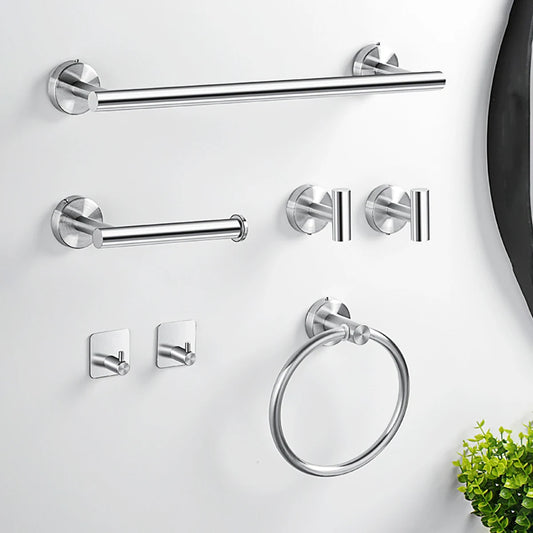 Bathroom Hardware Set 5/7pcs  SUS 304 Stainless Steel Towel Bar Se Includes Bar Hook Ring Toilet Paper Holder