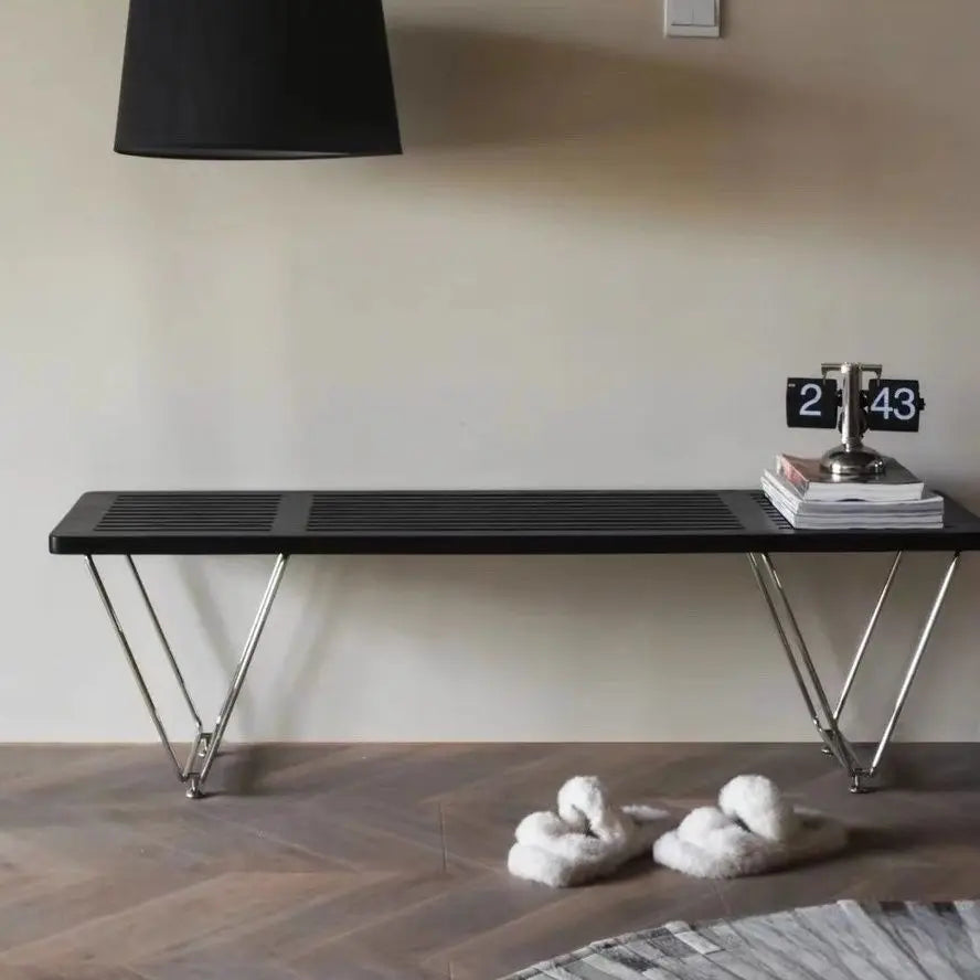 MOMO Scandinavian Solid Wood Bench Vintage Household Dining Table Stool Entryway Shoe Bench Bedroom Cloakroom Bedside Bench