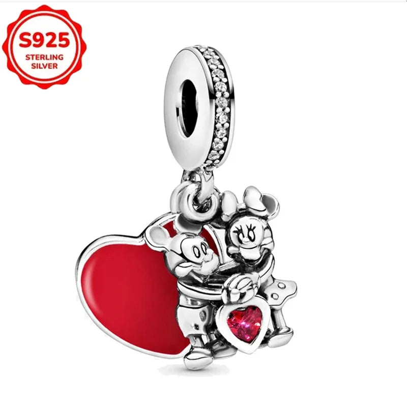 For Original Women 925 Bracelet Bangle Pendant Charm Disney Stitch 925 Sterling Silver Boutique Bead DIY Jewelry Gift New in Hot