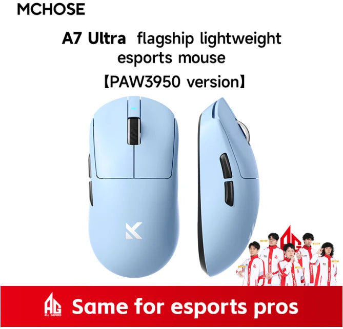 Mchose A7 Ultra A7 Pro E-Sport Gaming Mouse Paw3395 Valorant Mousetri Mode Wireless Bluetooth Lightweight Computer Office Mouse