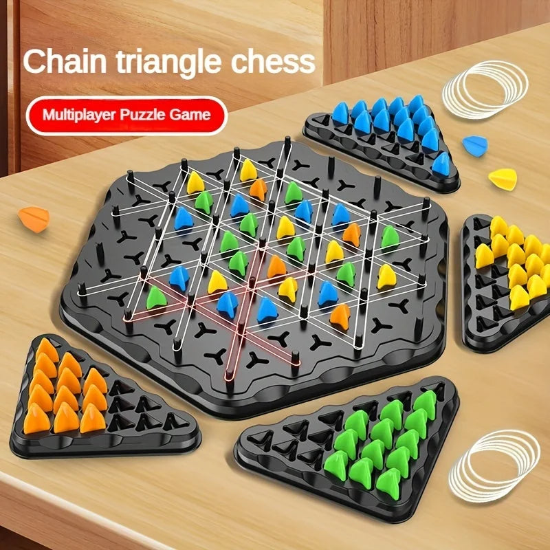 AIUAZA Triangle Chess Games, Triangle Board Games, Triangle Rubber Band Games Parent-Child Interactive Games, Family Games