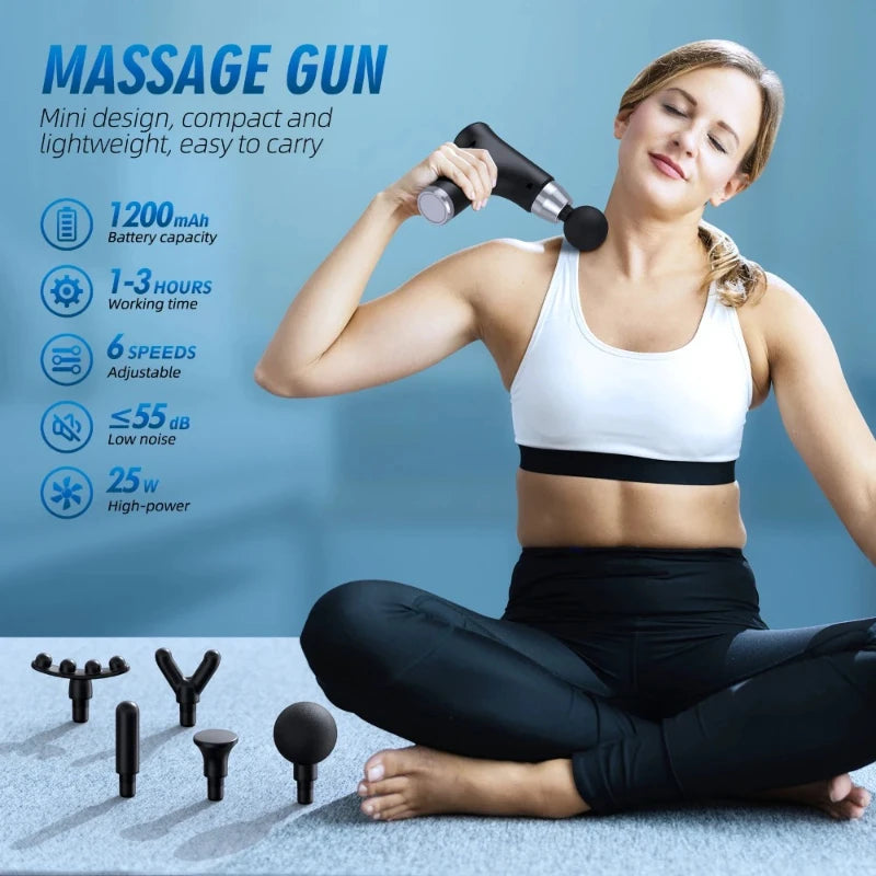 Touchscreen Version Fitness Equipment Handheld Mini 6 Gear Fascia Gun Electric Impact Home Relaxation Muscle Massager Fascia Gun