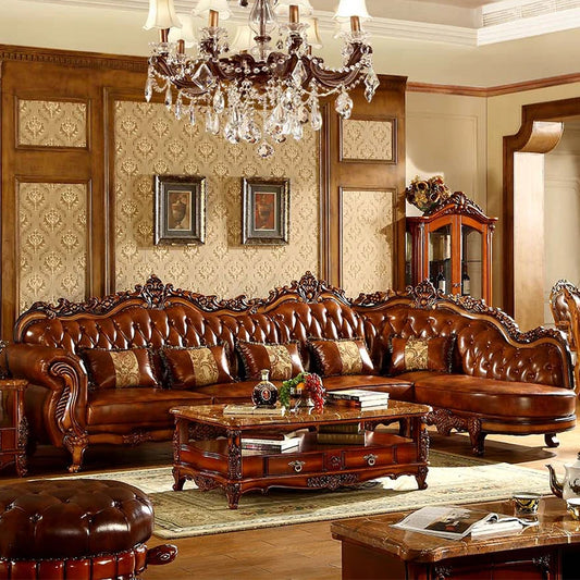 European Leather Sofa Mid Century Design Living Room Princess Corner Sofas High Quality Gaming Sillon Cama Trendy Furniture