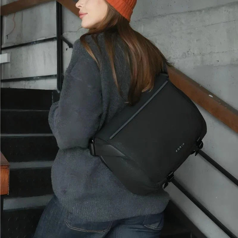 Korin Hubsling X Men Women Crossbody Chest Bag Cut-Resistant 14 inch Laptop/12.9 Tablet Anti-theft Megnetic Top Cover Waterproof