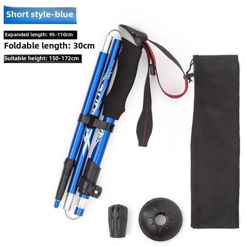 Lightweight Collapsible Trekking Pole Five-fold Walking Stick for Hiking Camping Backpacking Aluminum Alloy Trekking Pole