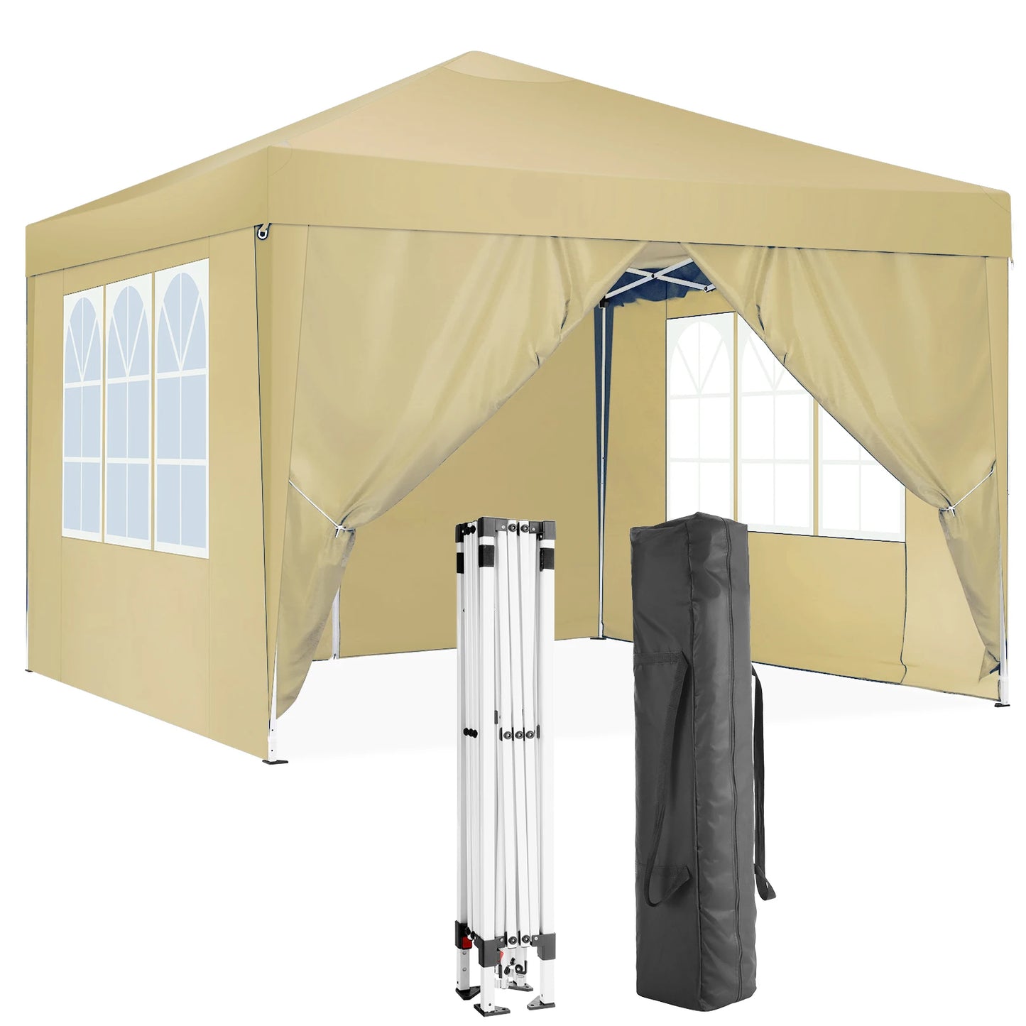 10x10 Pop up Canopy Tent Protable Canopy Tent with 4 Sidewalls Waterproof Instant Shelter Tent for Parties,with Carry Bag