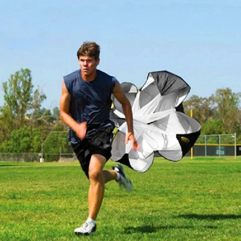 56inch Running Drag Parachute for Soccer/Track Training - Adjustable Belt 10-30 lbs Resistance Chute with Portable Bag