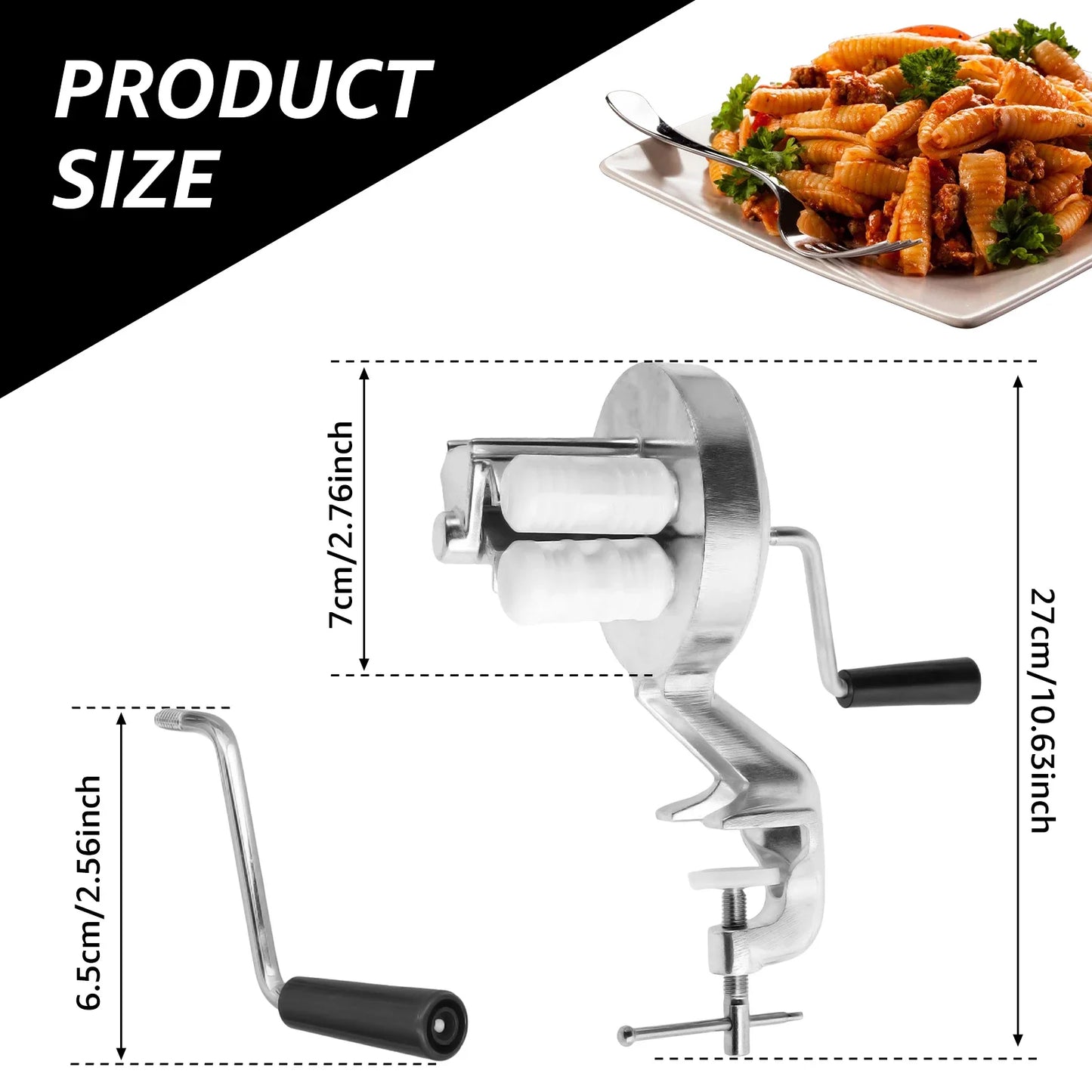 Manual Macaroni Maker Aluminum Alloy Noodle Maker Portable Hand Cranked Pasta Maker Machine For Making Italian Pasta Noodles