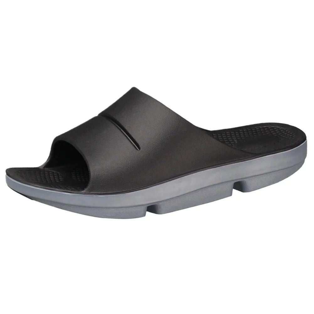 Mens Sport Recovery Sandals Arch Support Plantar Fasciitis Thick Cushion Slides Non-Slip Summer Beach Sandals for Indoor Outdoor