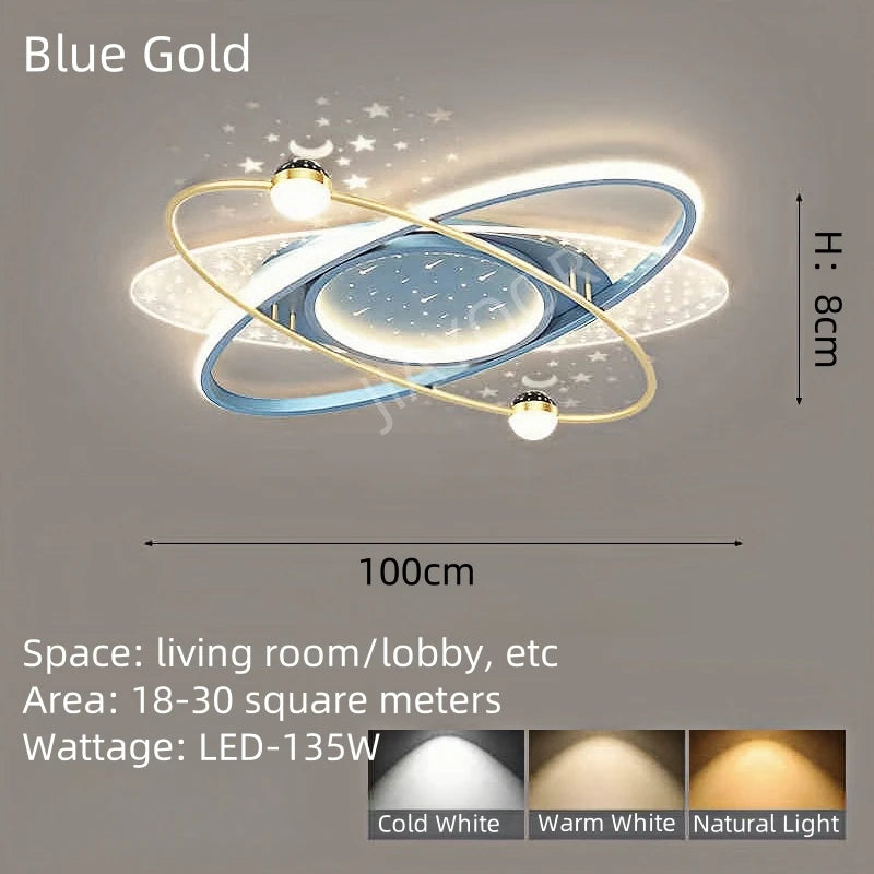 Modern LED Chandelier Light Luxury Starry Sky Home Decor Living Children's Room Bedroom Lamp Indoor Lighting Kids’ Pendant Light