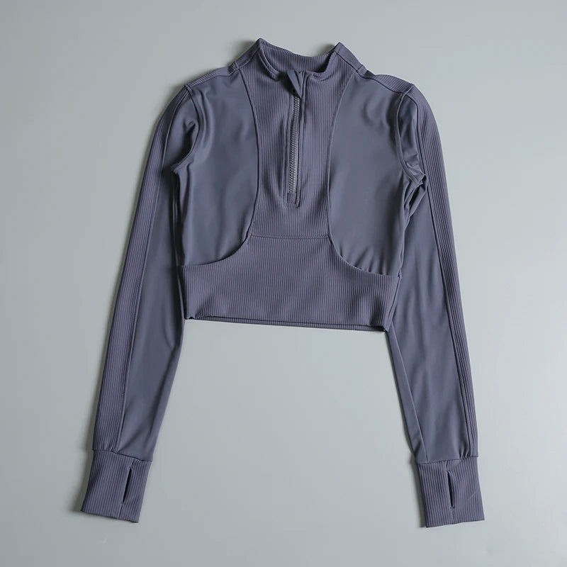 Fitness suit for women in spring professional training morning jogging high-end temperament sportswear fashion long-sleeved