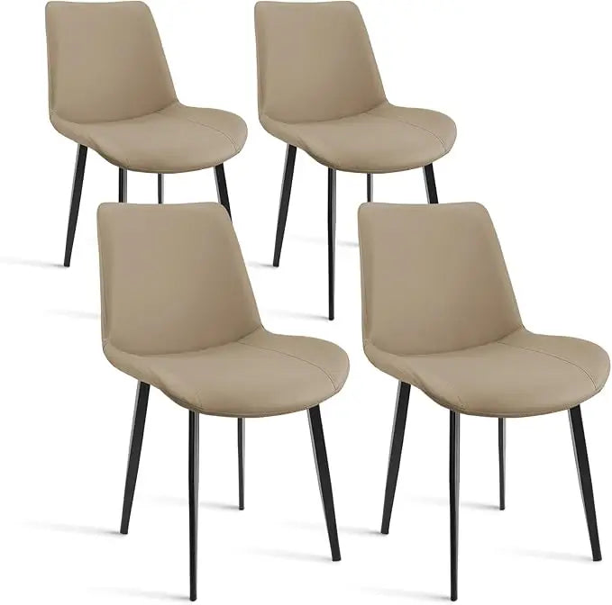 Dining Chairs, Modern PU Leather Dining Room Chair with Sturdy Metal Legs, Upholstered Seat Dinner Chairs Accent Side Chairs