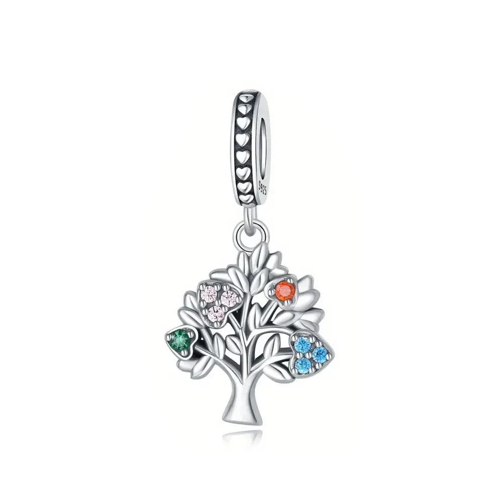 New 925 Silver Horseshoe Clover Star Cat Charm True eyes Pendant Safety Chain Bead Fit Original Bracelet Jewellery Gift dragon