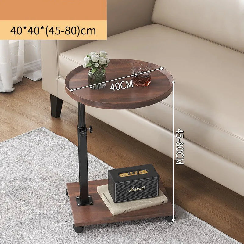 Side Table for Living Room, Bedroom Bedside TableMobile Coffee Table, C-shaped Sofa Side Cabinet, Simple Small Square Table