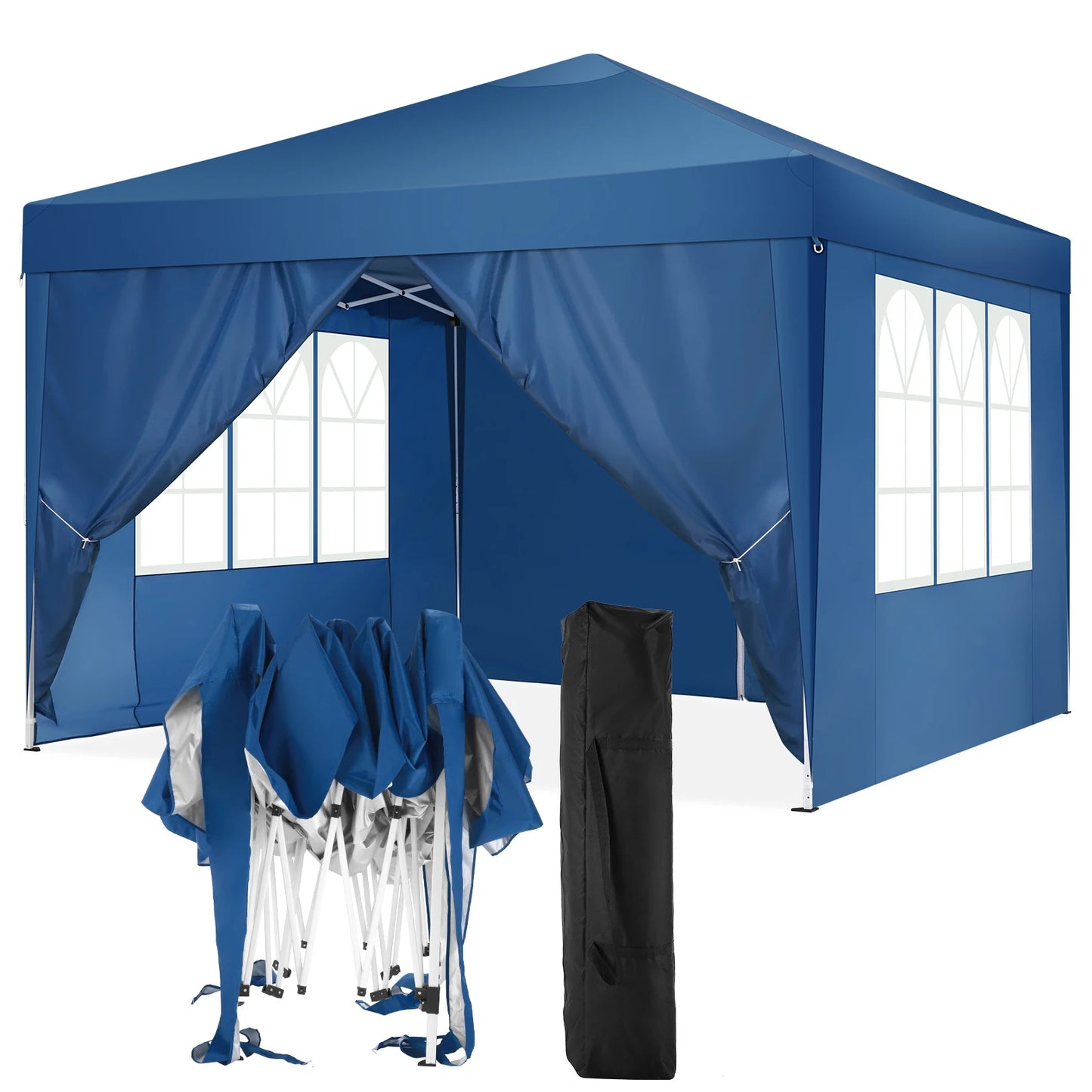 10x10 Pop up Canopy Tent Protable Canopy Tent with 4 Sidewalls Waterproof Instant Shelter Tent for Parties,with Carry Bag