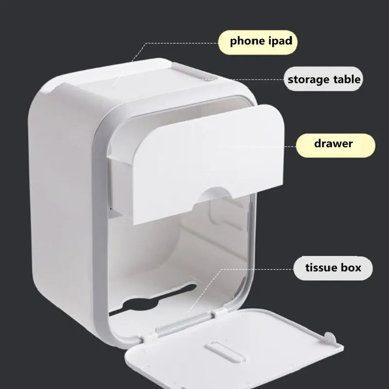 Bathroom shower rack storage rack tissue box wall mounted waterproof toilet paper storage box