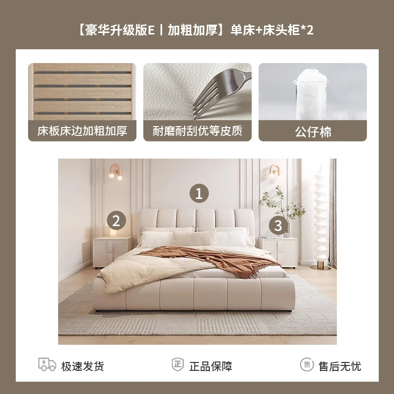 Modern Double Bed Bedroom Luxury Headboards King Size Bed Frame Multifunctional Somieres Y Marcos De Cama Home Furniture