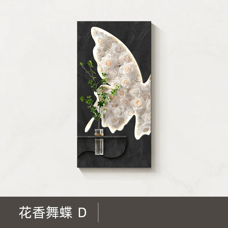 2025 New Model Living Room Sofa Background Wall Decorative Painting, Hydroponic Green Plants Hanging Painting, Energy-saving LED
