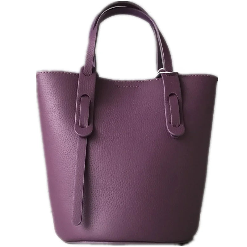 Trendy Leather Buet Bag Women's Handbag Cany Oversto Crossbody oulder Bag Faionable op Basket Handbag