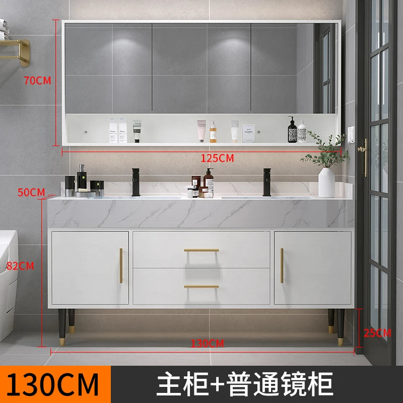 Bathroom Cabinet Washbasin Bathroom Combination Simple Household Toilet Furniture Solidbathroom Modern Vanity With Sink 24