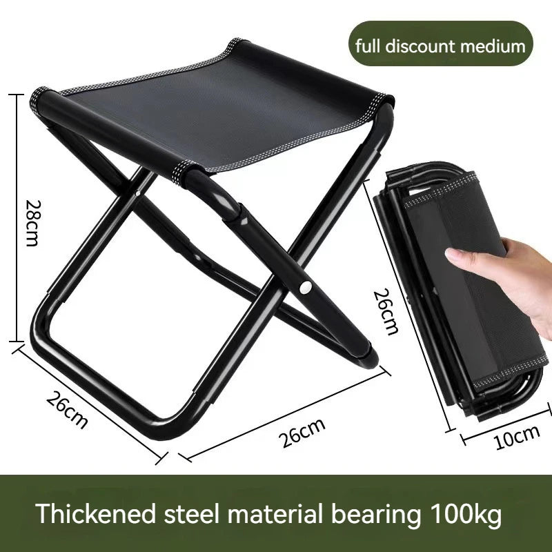 Outdoor Chair Camping Portable Folding Aluminum Foldable Fishing Chair Stool Seat Hiking Tools Picnic Camping Stool MIni Storage