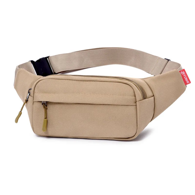 Men's and Women's Universal Models Waist Bag Fashion Crossbody Bags Sports Cell Phone Bags Solid Color Large Capacity Chest Bag
