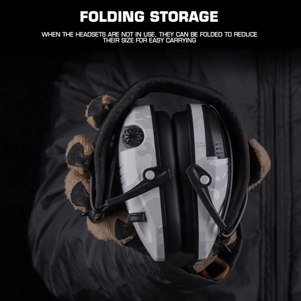 Shooting Training Headset Hunting Ear Protection Earmuffs  Headphone with Noise Reduction Knob Adjustment for Hunting Airsoft