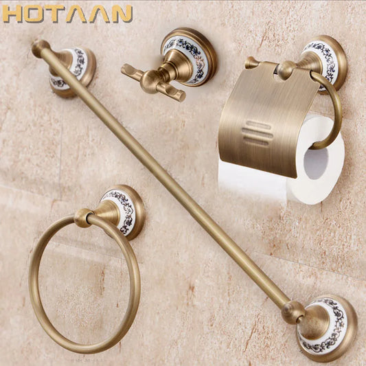 .,solid brass Bathroom Accessories Set,Robe hook,Paper Holder,Towel Bar,Soap basket,bathroom sets,YT-11500-A