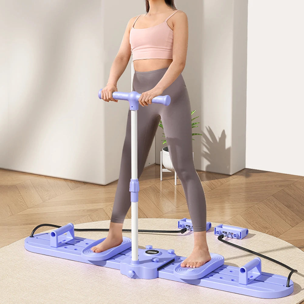 Fitness Ski Machine Simulated Ski Trainer Multi-Function Pelvic Floor Muscle Exercise Equipment Non Slip for Full Body Workout