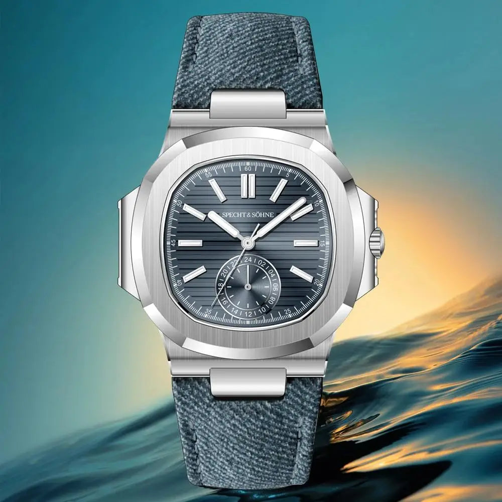 Specht & Söhne Watches Men Classic 5980 Japan VH60 Movt Luminous AR Coating Leather Crystal Steel Quartz Watches 50M Waterproof