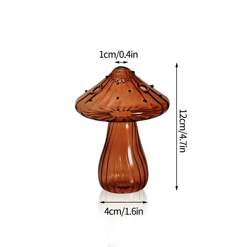 Creative Mushroom Plant Glass Vase Modern Decorative Vases Room Vase Plants Plant Glass Bud Vases Living Room Decoration
