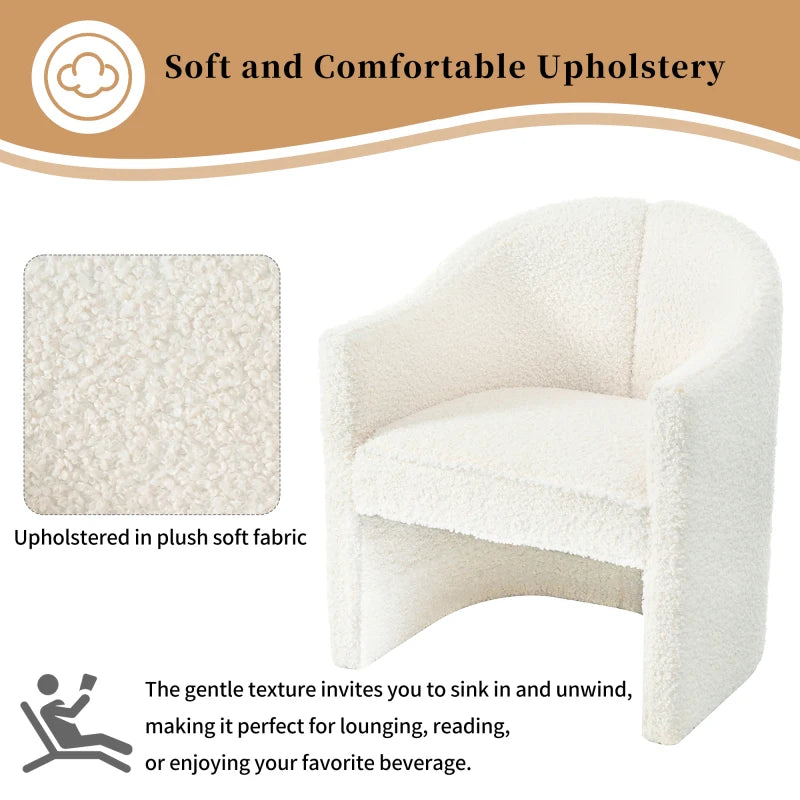 Stylish Curved Design, Comforting Embrace, Versatile Aesthetic, Dual Purpose Decorative Accent Chair, for Living room