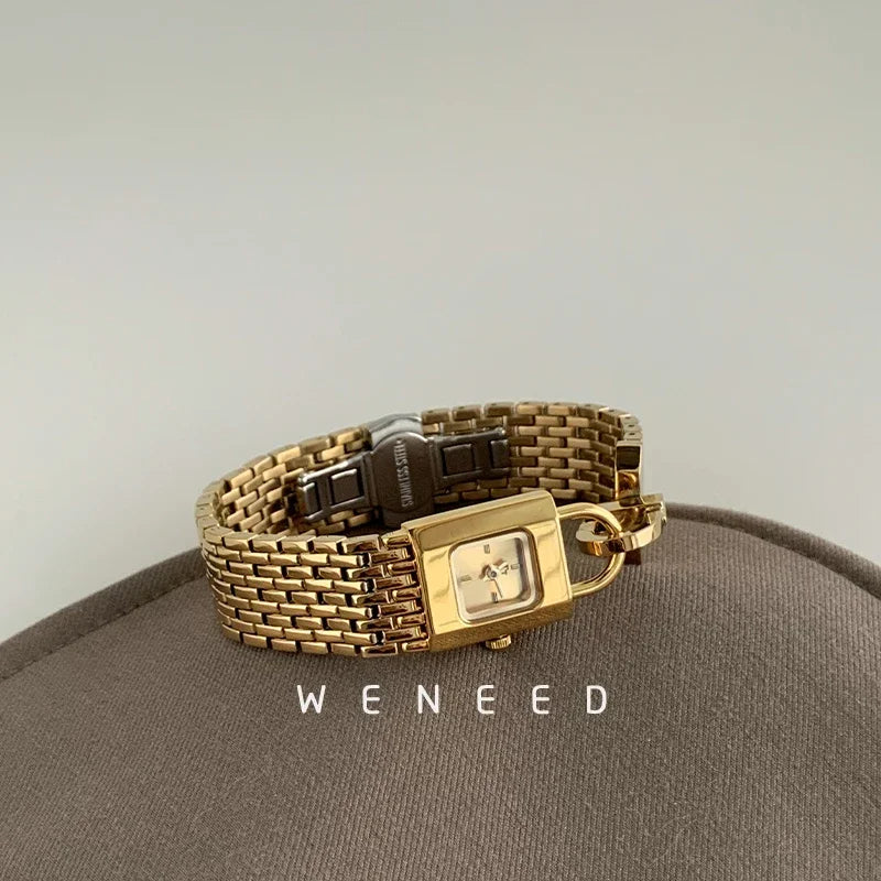 Ladies Vintage Watches Unique Niche Lock Designshigh-end Steel Strip Women's Watches New Forlover Relojes Para Damas