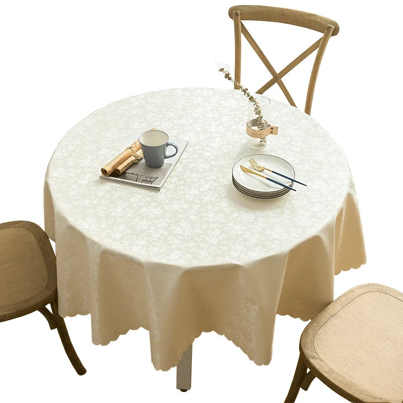 Waterproof  Round Table Cloth Pastoral PVC Plastic Kitchen Tablecloth Oilproof Antifouling Cover Dining Table Cloth Decorate