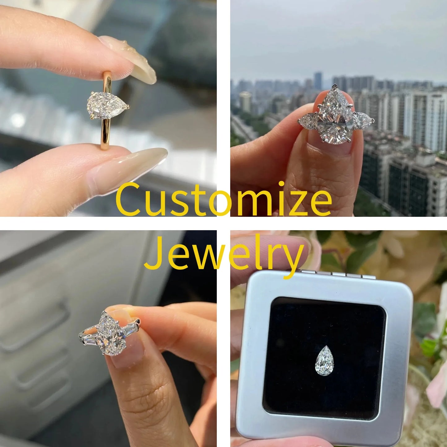 Pear Shape Lab Grown Diamonds With IGI Certificate CVD 1ct 1.5ct 2ct 2.5ct 3ct 5ct  Laboratory Diamond Wholesale