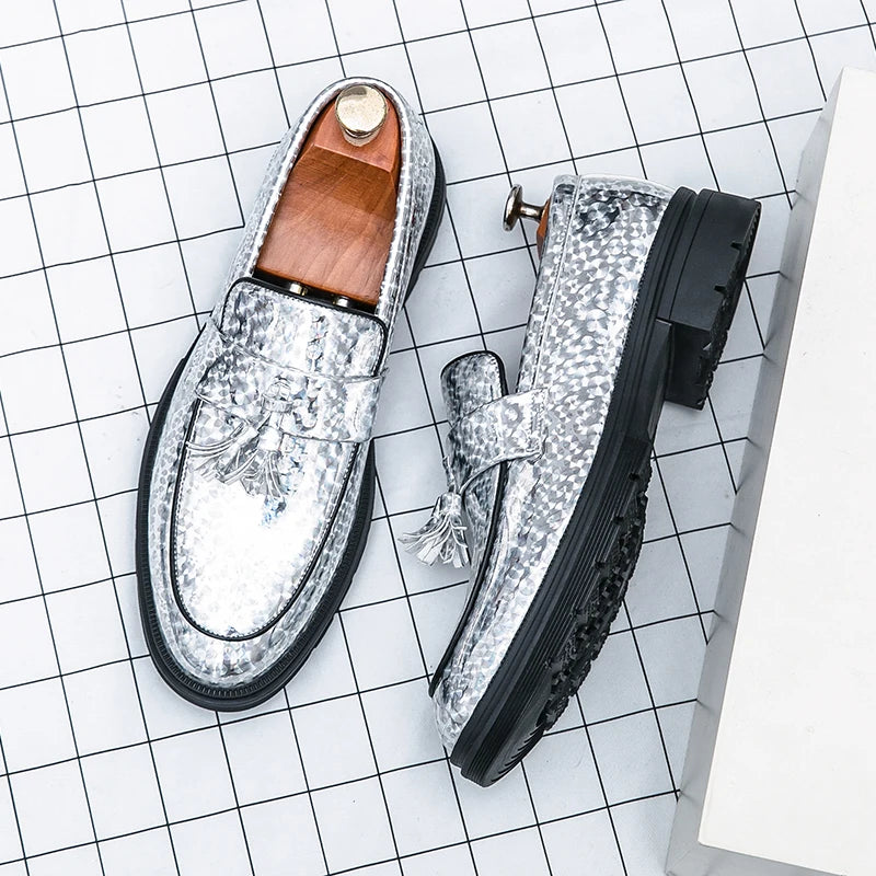 Stylish Leather Man Loafers Soft Thick Bottom Mens Casual Shoes Thick Sole Slip-on  Footwear Leisure Walk Business Dress Shoes