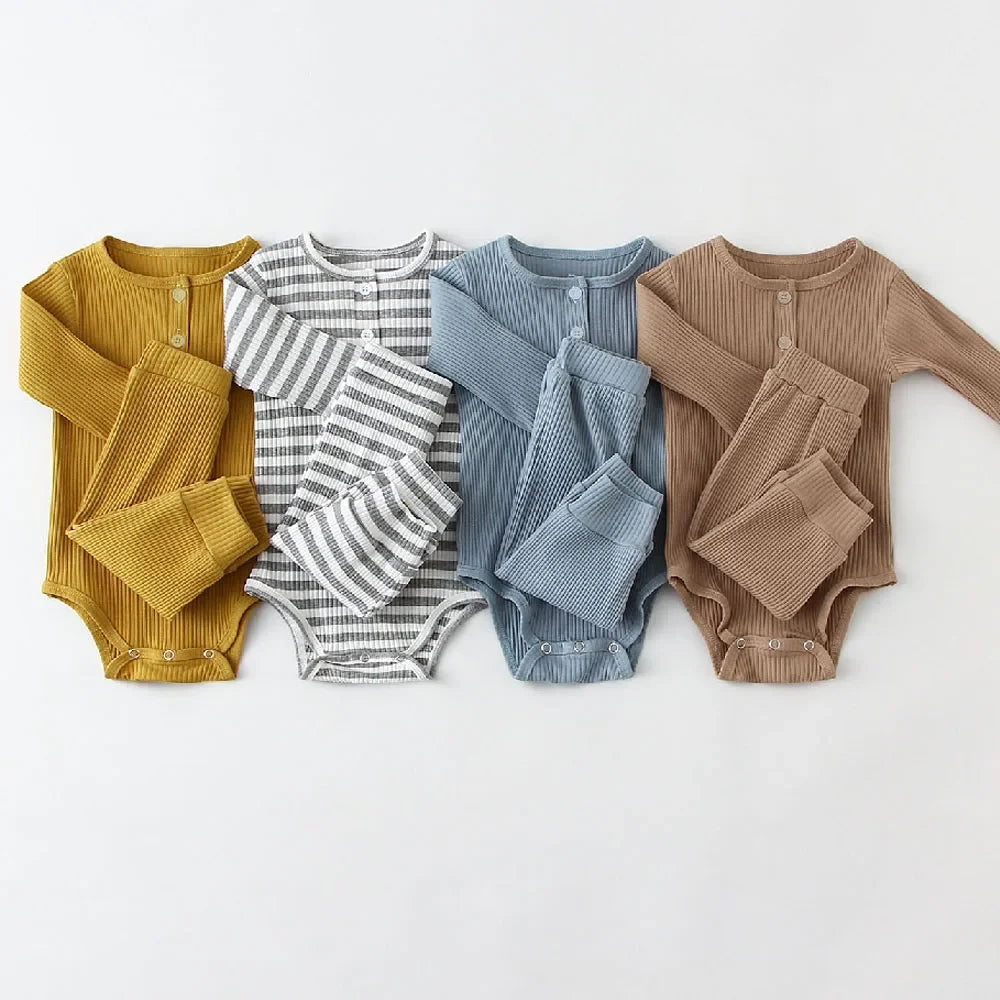 2Pcs Baby Boy Clothes Sets Spring Autumn Baby Boy Bodysuit + Pants Newborn Boys Outfits Clothing