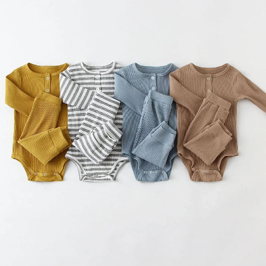 2Pcs Baby Boy Clothes Sets Spring Autumn Baby Boy Bodysuit + Pants Newborn Boys Outfits Clothing