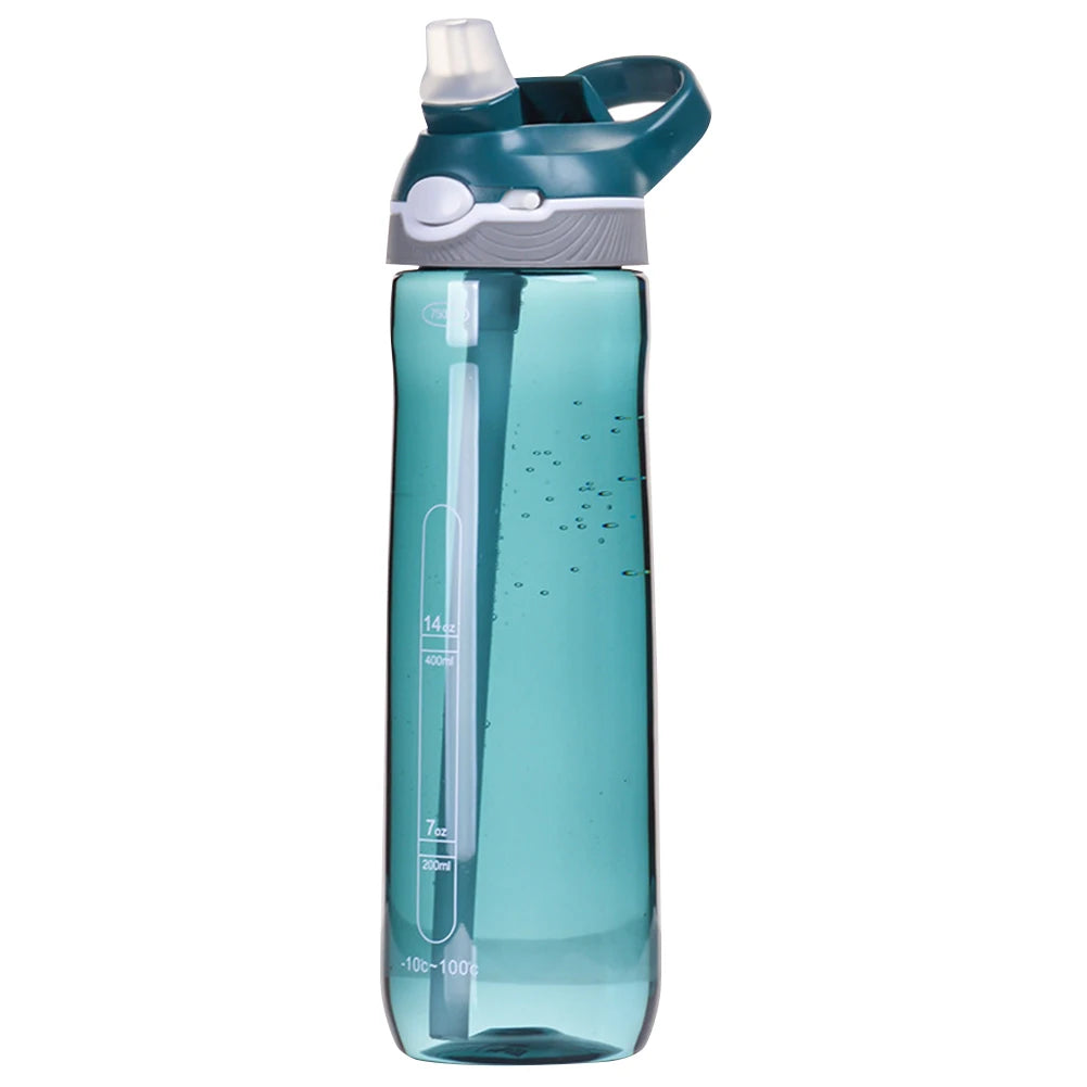 800ml Tritan Sports Water Bottle with Straw Portable Water Bottle Large Capacity Fitness Water Cup for Camping Hiking