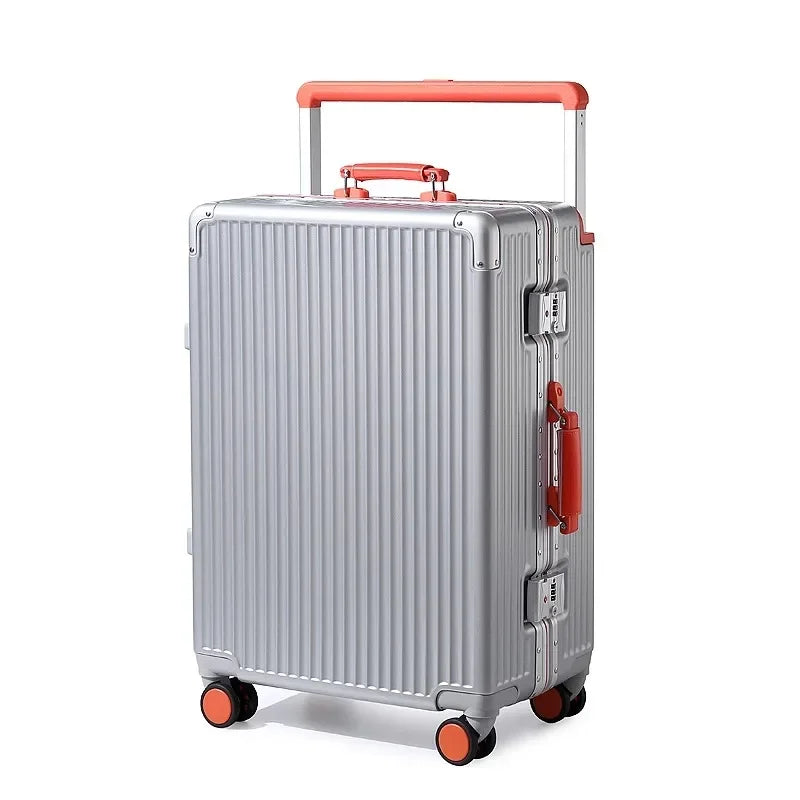 Suitcase Wide Handle Travel Suitcase Men 20 22 24 26 inch Carry-On Rolling Luggage Women PC Aluminum Frame Trolley Case