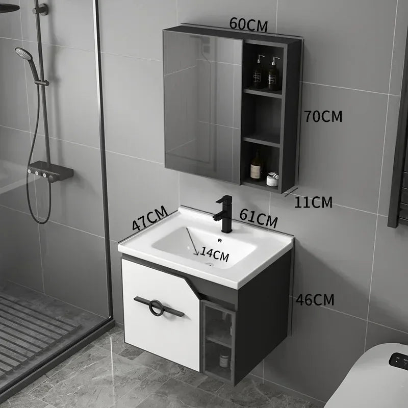 Bathroom Dressing Table and Sink Combination, Rock Plate Integrated Washbasin, Smart Mirror Cabinet, Toilet Furniture